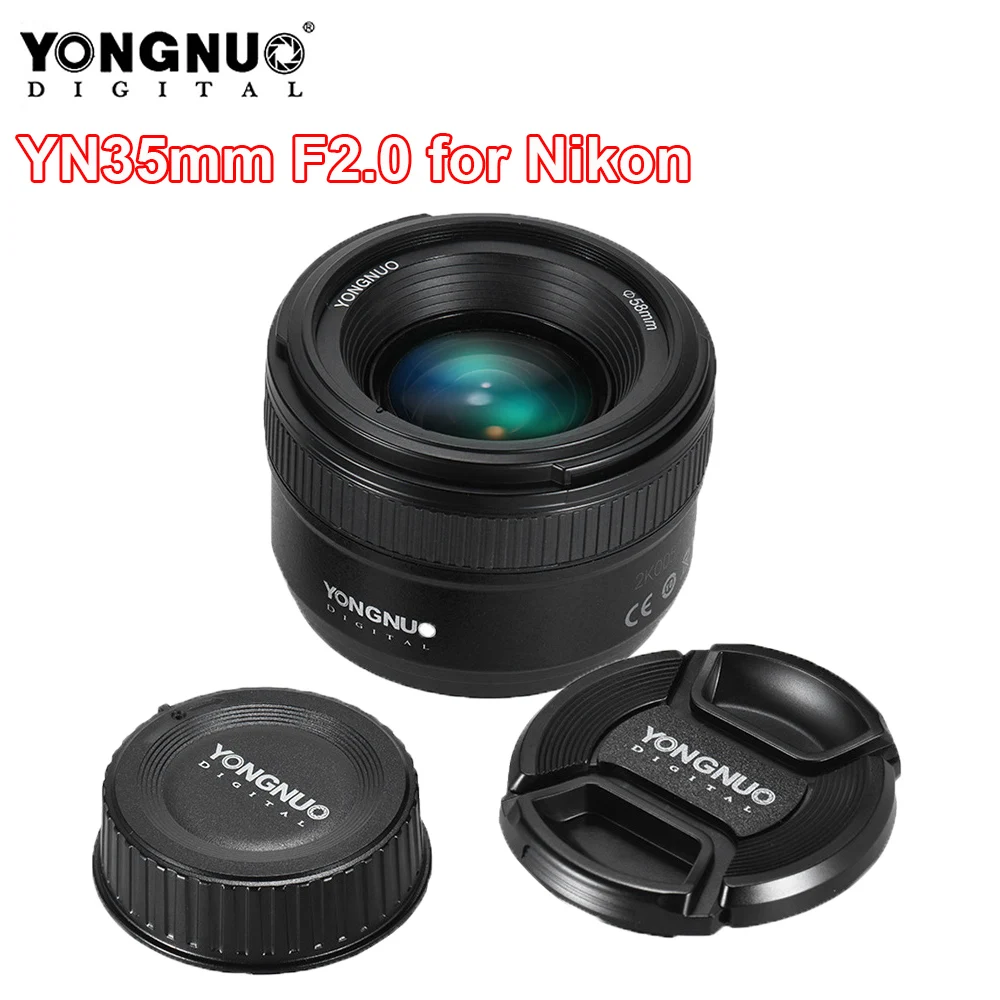 Объектив YONGNUO YN50 мм YN50mm F1.8 YN35mm F2.0 объектив AF MF для Canon EF Nikon F DLSR камеры|Объективы