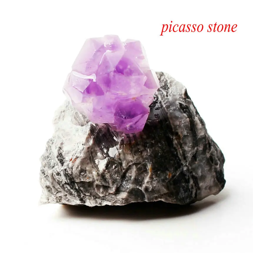 picasso stone 1 шт. смешанный природный Аметист Кристалл кластер с рок Грубые каменные минералы образец Рейки Исцеление Декор красочный подарок - Цвет: picasso stone
