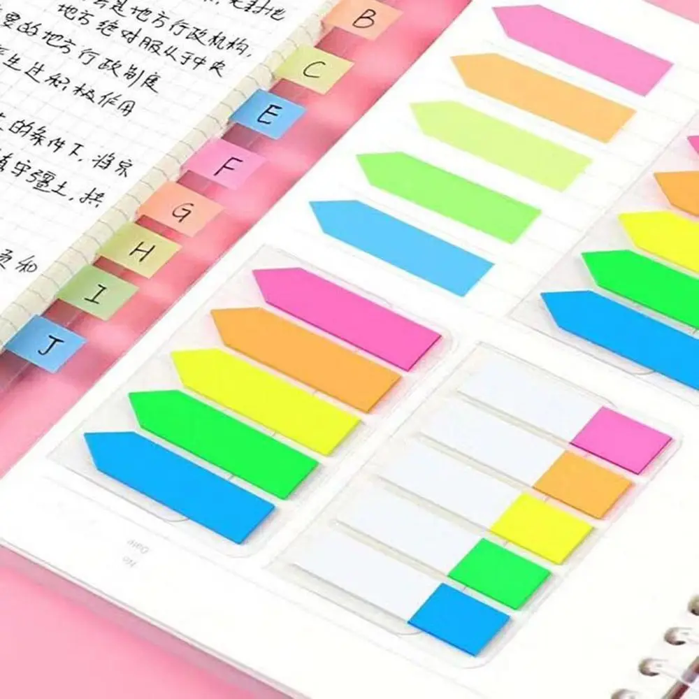 

1Sheets Fluorescence Colour Notes Bookmark Marker Self Adhesive Memo Pad Sticky Memo Sticker Paper Student Office Supplies