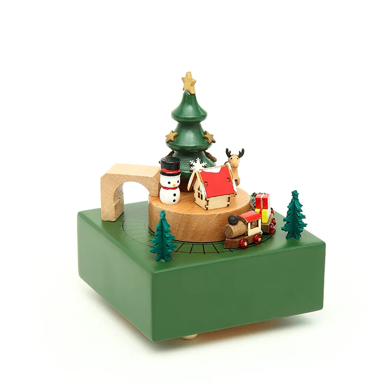 

Wooden music box music box new wooden sky city creative gifts birthday gift merry-go-round home ornaments