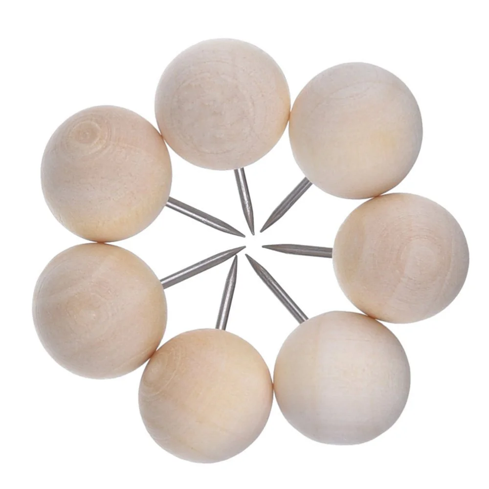 

100pcs Cubic Wood Push Wooden Thumb Tacks for Map Photos Calendar Decorative DIY Tool for School Home and Office Use