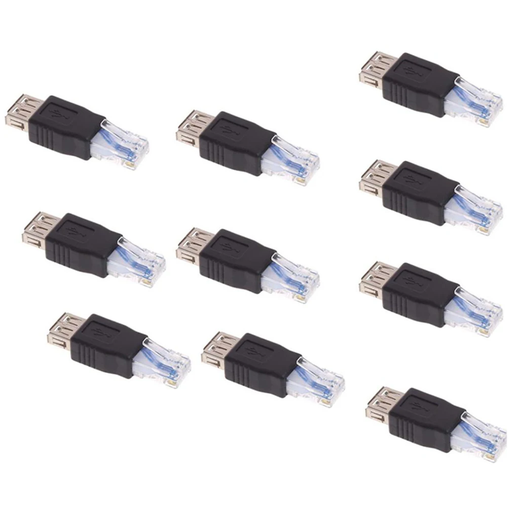 10 шт. RJ45 штекер USB Женский LAN Сетевой разъем адаптеры Конвертеры | Компьютеры и