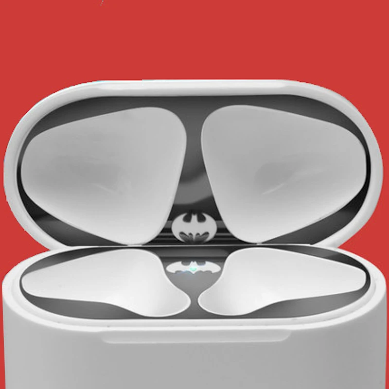 Black Для Apple AirPods 2 металлическая Пылезащитная Защитная Наклейка защитная крышка для наушников для Airpods 2 Пылезащитная наклейка для AirPods 1 - Цвет: Black
