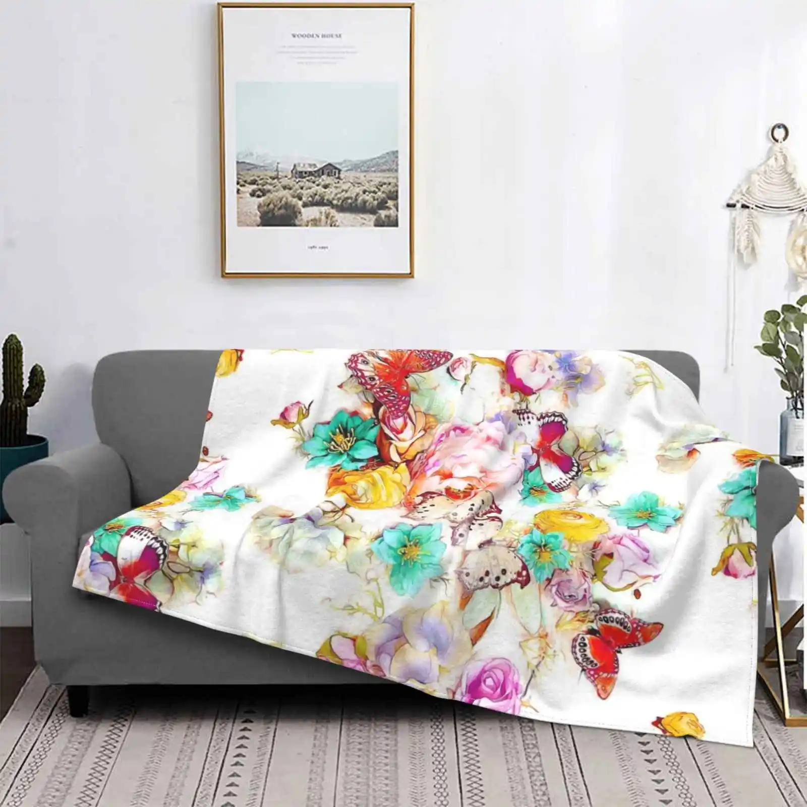 

Модное мягкое одеяло Dream Garden в трендовом стиле, забавное, с цветами