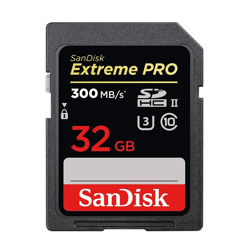 32GB Двойной Флеш-накопитель SANDISK EXTREME PRO SD UHS-II карта 32 Гб 64 высокое Скорость C10 U3 4K видео в формате Full HD Камера слот для карт памяти до 300 МБ/с. 2000X SD карты - Емкость: 32GB