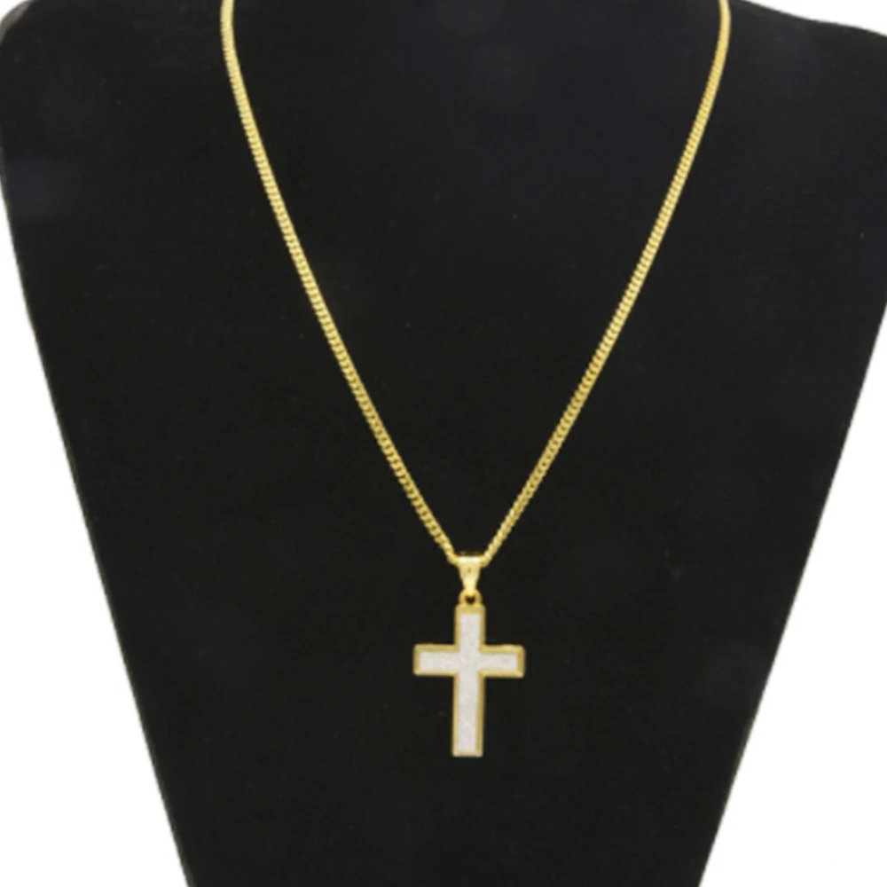 Хип-Хоп Мужская наклейка крест кулон ожерелье blingbling кубинская цепь мужская мода