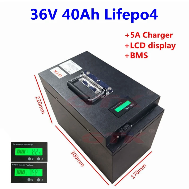 Индивидуальный аккумулятор 36 в 40 А · ч lifepo4 стальной чехол встроенный телефон для