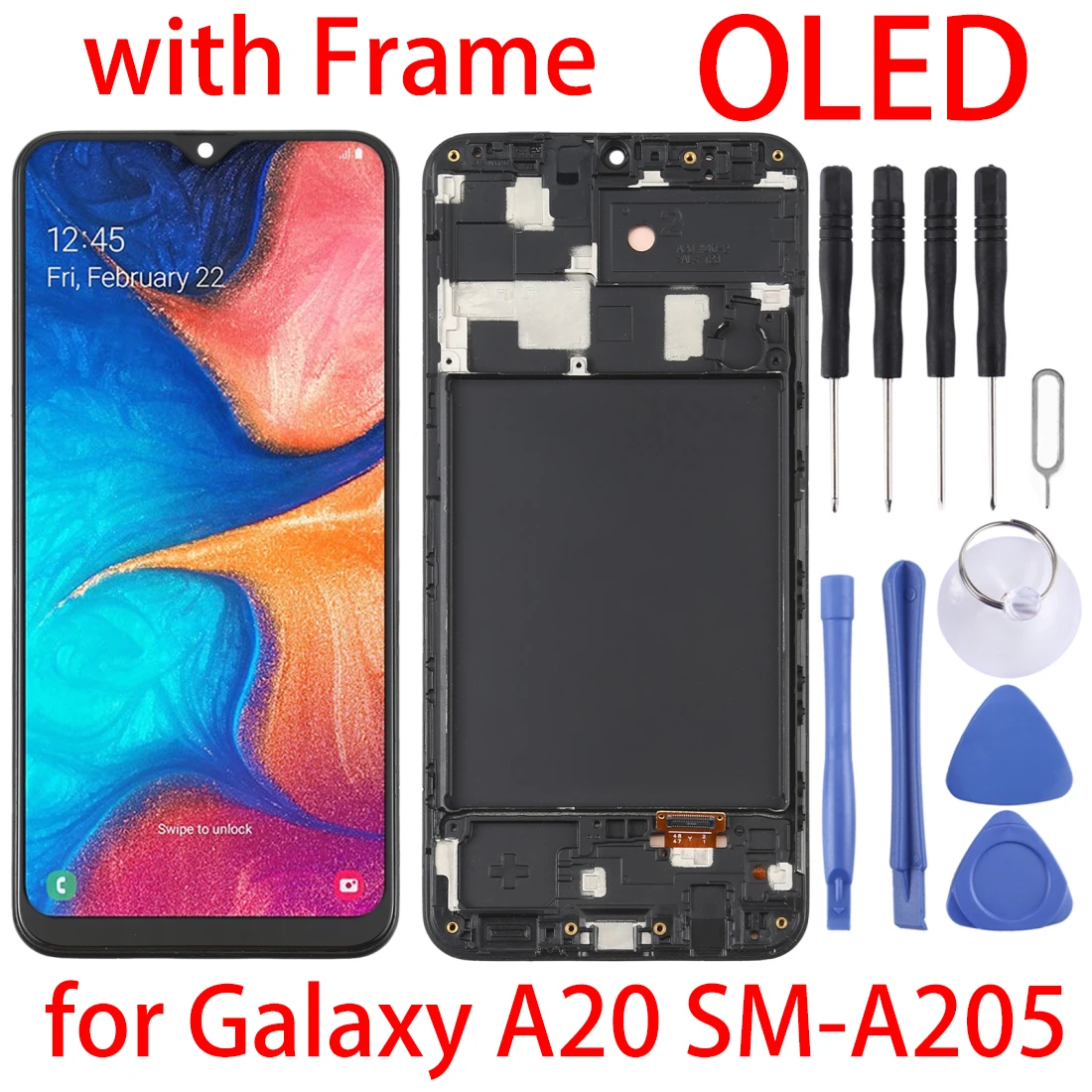 

OLED For Samsung Galaxy A20 A205 SM-A205F LCD Display Touch Screen Digitizer Replacement display screen