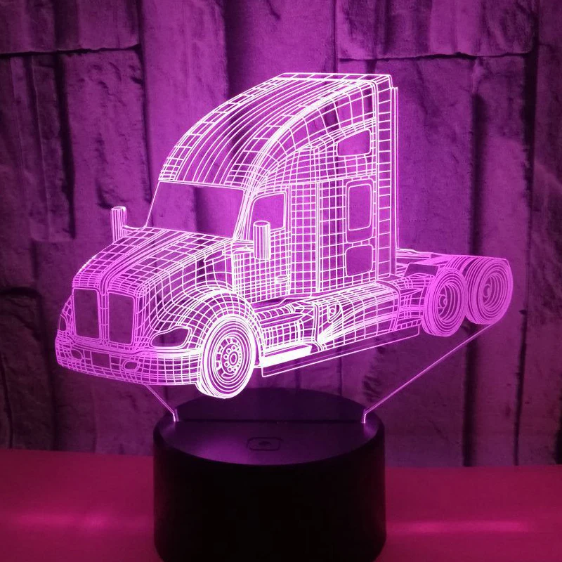 3D светодиодный ночсветильник большой динамический автомобиль с 7 цветсветильник