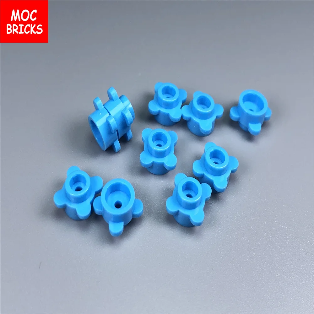 100 шт./лот MOC круглые кирпичи 1x1 с цветочным краем (4 ручки/лепестки) 33291 Обучающие
