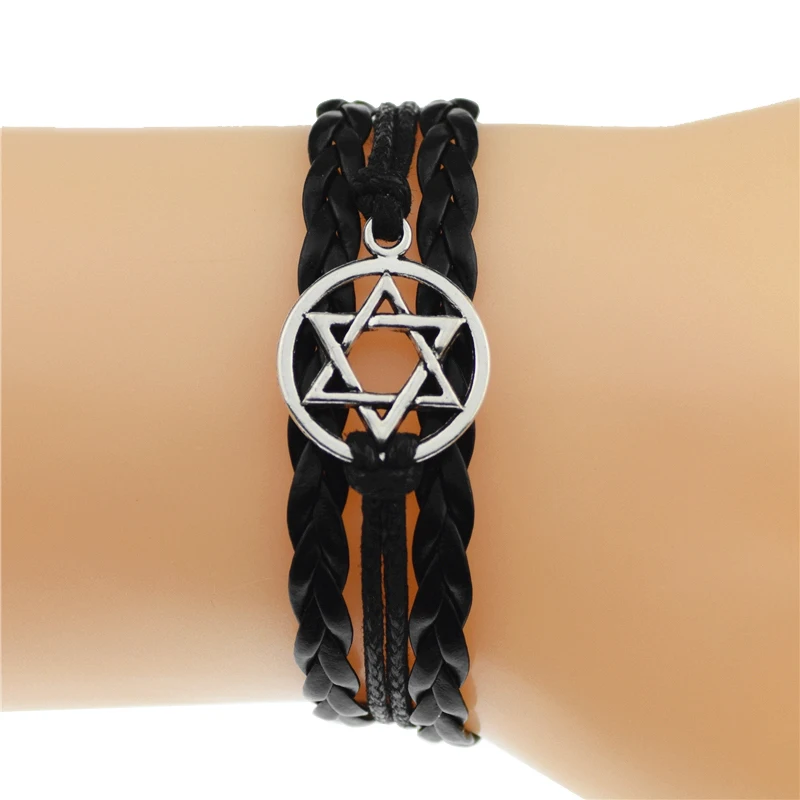 4 цвета s античный серебряный цвет круглый еврейский Звезда Давида