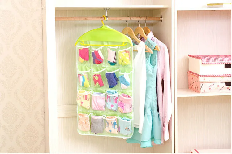 16 карманная прозрачная подвесная сумка для дома Shoerack Closet аккуратное хранение органайзер для домашней двери носки, бюстгальтер, нижнее белье стойка крючок для склада коробка