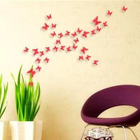 12pc high quality pack pvc stikers 3d decorative butterflies wall art sticker home decor high quality living room wall stikers