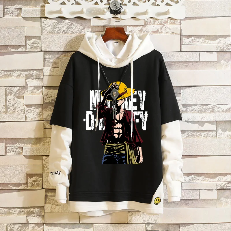 One Piece Luffy Cosplay Hoodies Roronoa Zoro Sweatshirts Patch Hooded Sweater Chopper Adult Unisex Spring and Autumn Costume |