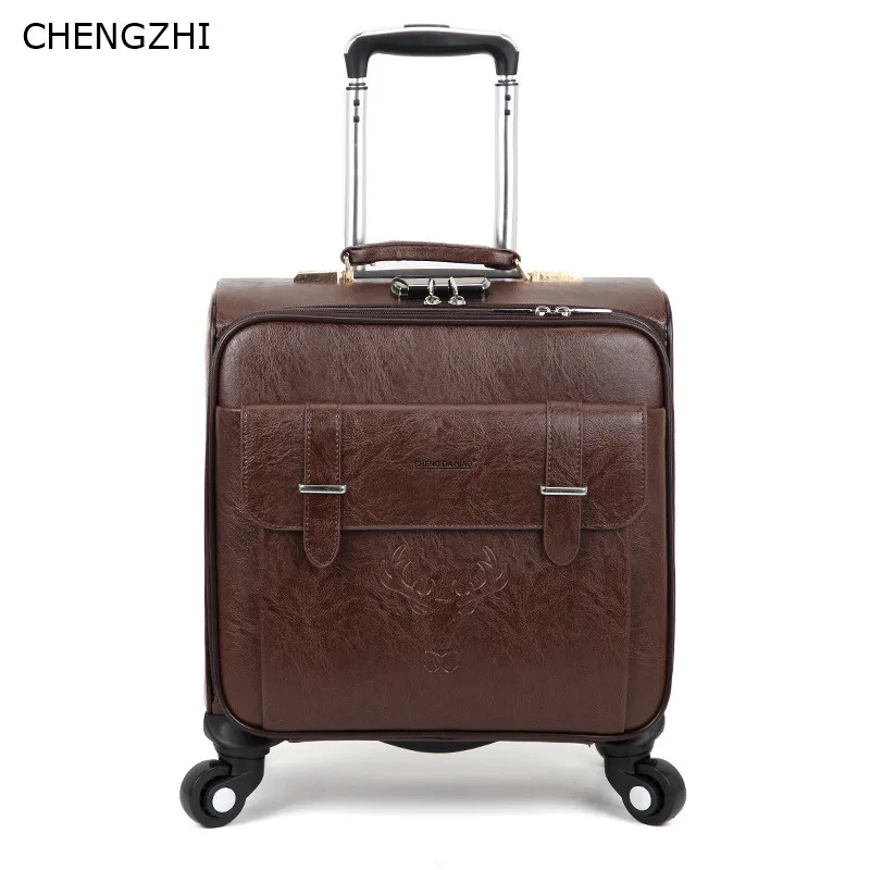 Чемодан на колесиках для мужчин и женщин 18 дюймов из искусственной кожи | Багаж