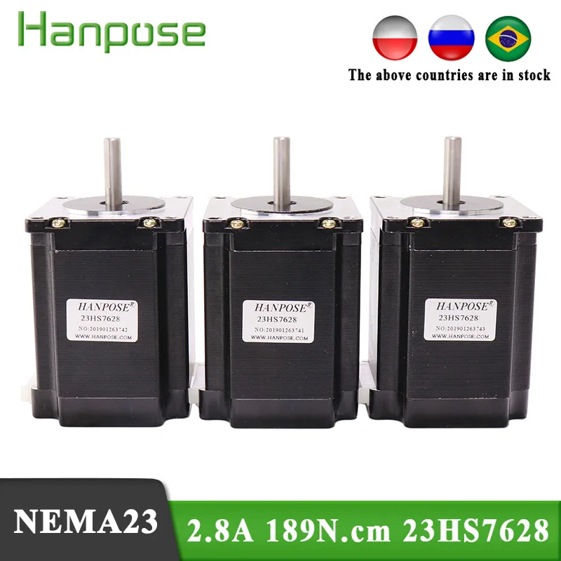 Зарубежная Прямая доставка шаговый двигатель 3p Nema23 23HS7628 2.8A 189n. См 57 серии для