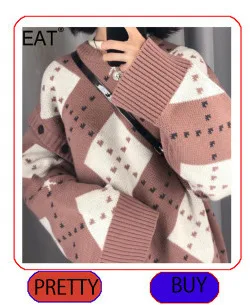 DEAT Gray Lapel Stitching Fur Long-sleeved Thick Wool Hit Color Woman Sweater Coat Casual Fashion Autumn Winter New TD065