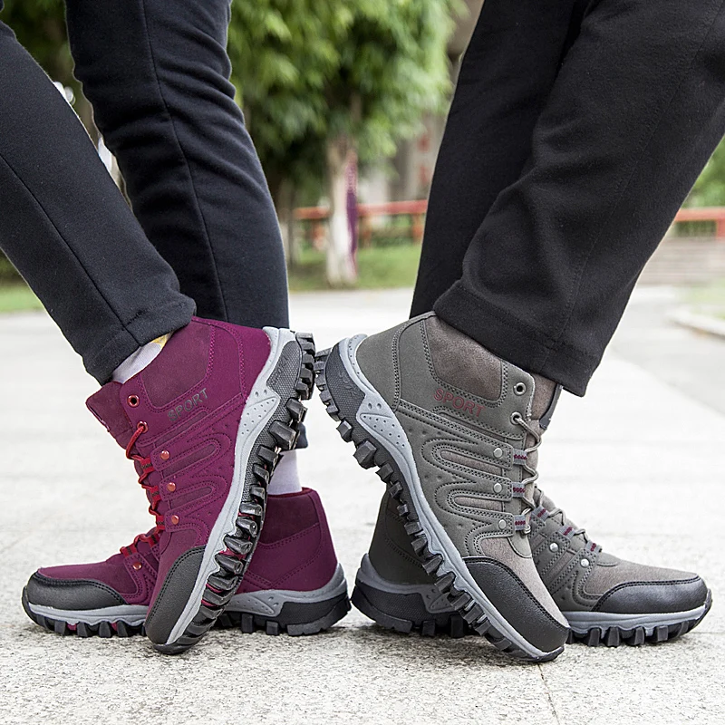 Уличные противоскользящие зимние ботинки для мужчин и женщин Водонепроницаемая