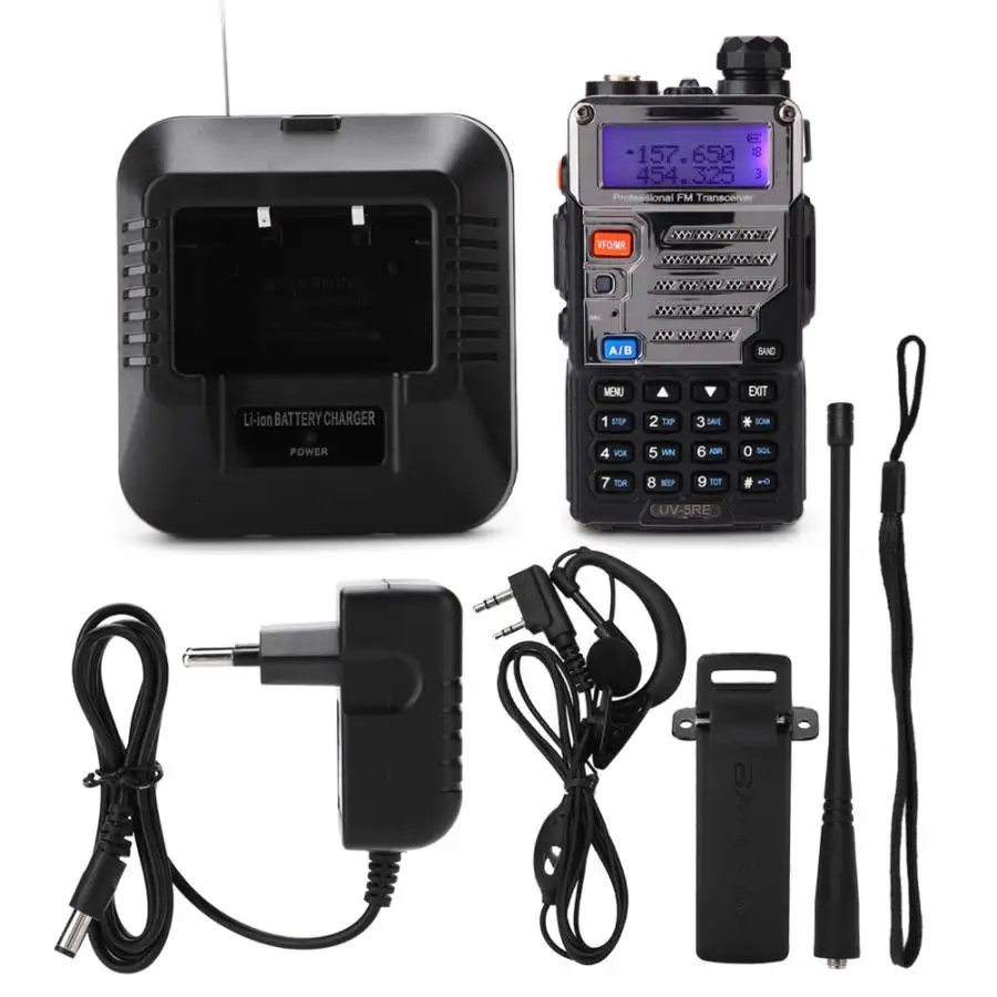 Портативный радио портативный 1 шт Uhf Vhf Dual 128Chtwo способ радиофон ЕС Plug 100 240V