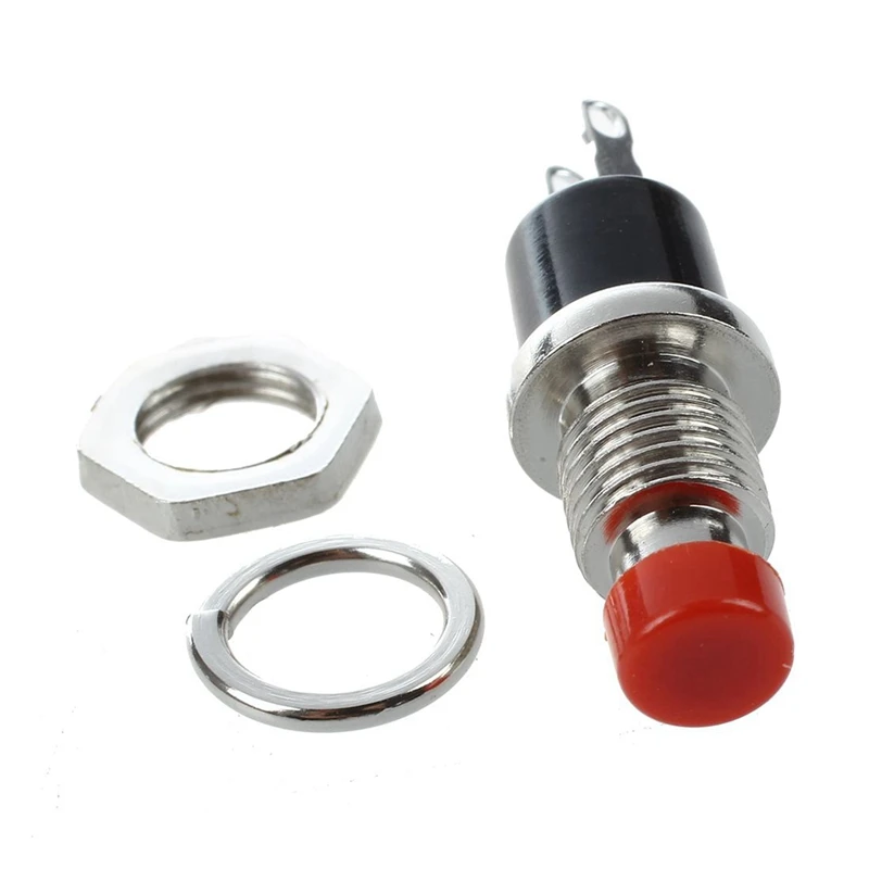 10Pcs Red Cap SPST Momentary Mini Pushbutton Switch & 5 Pcs Flashlight Cylindrical 3 X AAA Battery Plastic Holder Box |