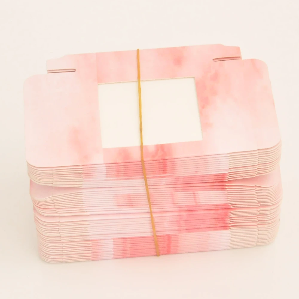 

Wholesale eyelash packaging box lash boxes package custom square paper box faux cils light pink makeup case vendor fast shipping