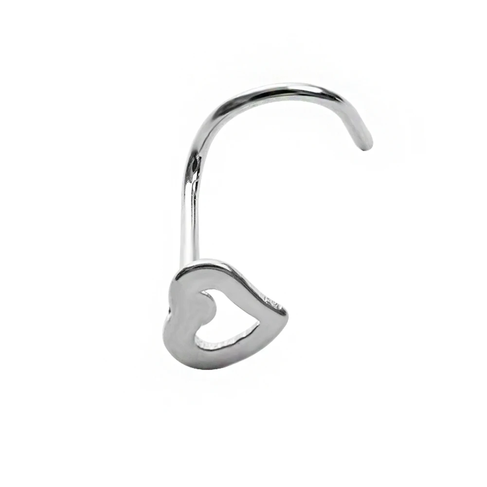 Хирургическое стальное маленькое Сердечко с драгоценным камнем винтовая