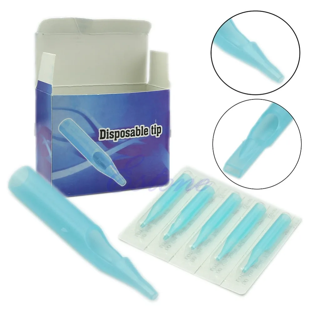 Горячая Распродажа 50 шт. синие стерильные одноразовые насадки для тату