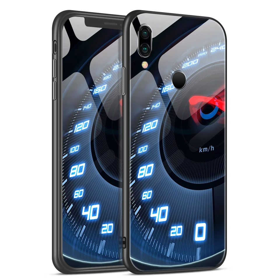 H141 Для Xiaomi Redmi Note 6 звездный узор закаленное стекло чехол для телефона Redmi Note 7 мягкий силиконовый край полная защита жесткий чехол - Цвет: H141