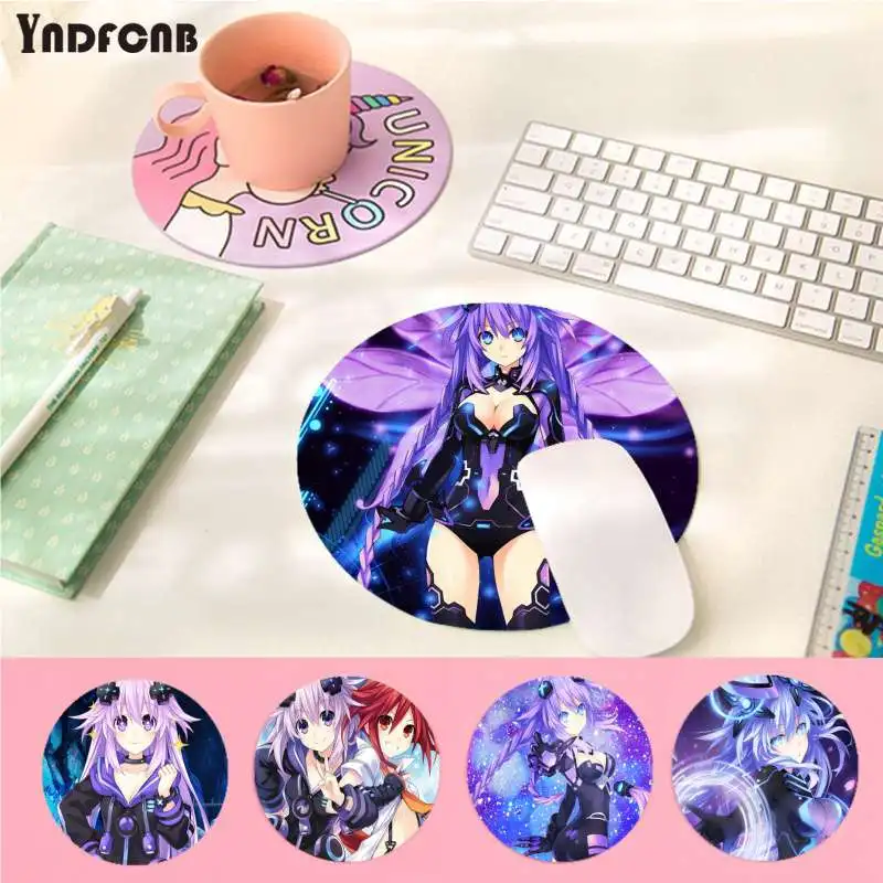 

YNDFCNB Beautiful Anime Hyperdimension Neptunia High Speed New round Mousepad Anti-Slip Laptop PC Mice Pad Mat gaming Mousepad