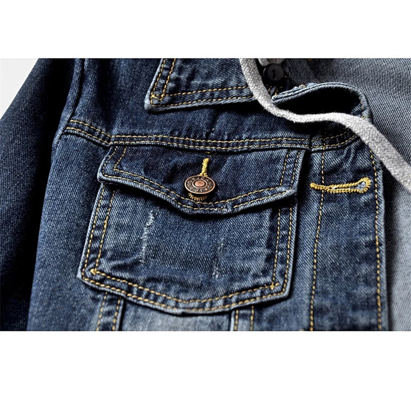 

High Quality Denim Jacket 2020 Autumn New Long Sleeve Hooded Jeans Coats Loose Casual Boyfriend Style Women Basic Outerwear R481