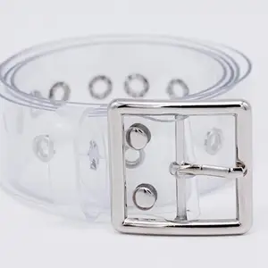 Hot Women Waistband Transparent Unfading Female Adjustable Square Circle Shaped Buckle Pin Daily Lif in USA (United States)