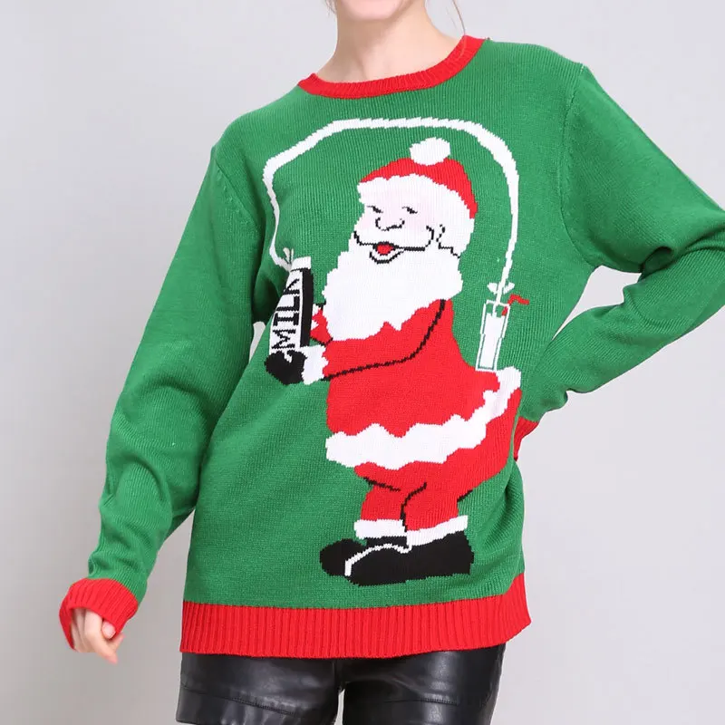 Трикотажный свитер с длинным рукавом и круглым вырезом | Женская одежда