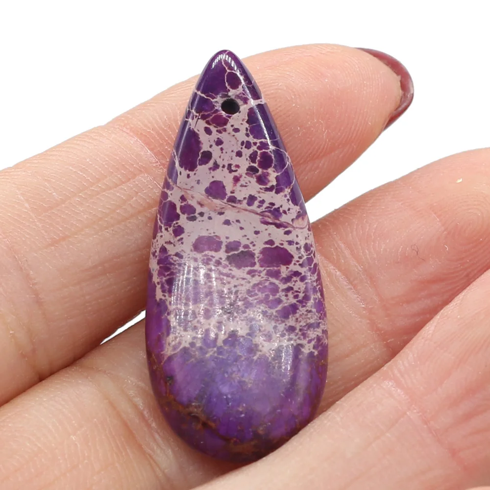 

1pcs Water Drop Shape Charms Emperor StonePendants for Women Gift Necklace Earring Jewelry Making DIY Size 15x35mm