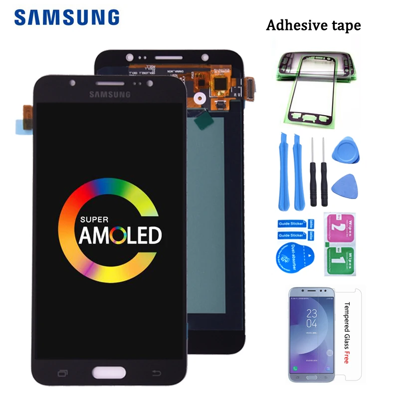 Активно-матричные осид, ЖК-дисплей для Samsung Galaxy J7 j710 ЖК-дисплей Дисплей и кодирующий преобразователь сенсорного экрана в сборе SM-J710F J710M J710H J710FN