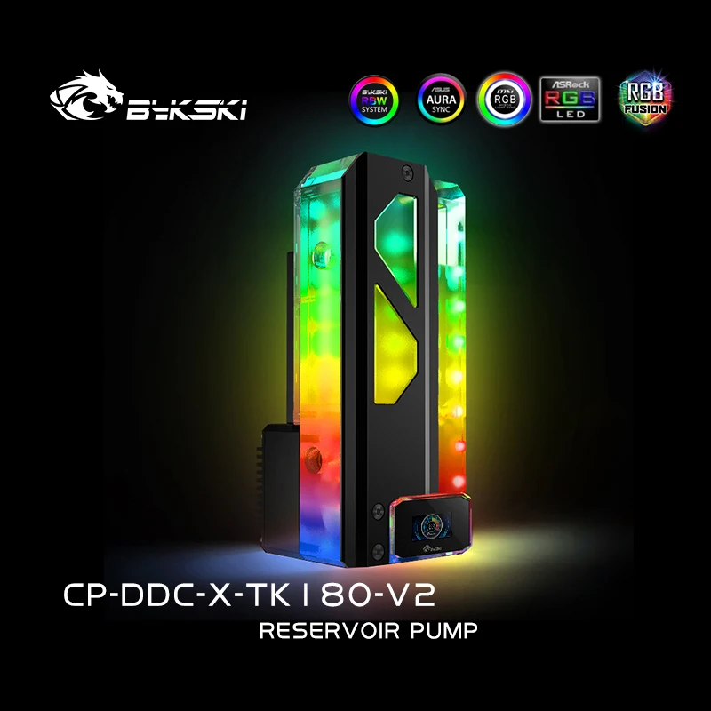 

Bykski CP-DDC-X-TK180-V2 RGB Rectangular Reservoir with Digital Temperature Diaplay