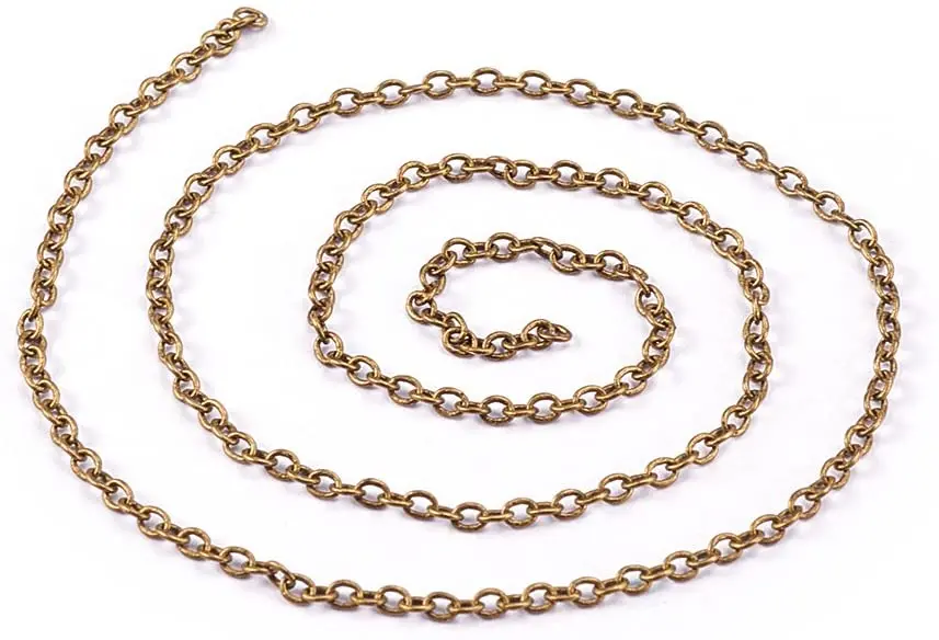 

5 Yard Nickel Free Color-Keeping Brass Cross Chains Size 2x1.5x0.5mm Antique Bronze 16 Feet Jewelry Making Chain