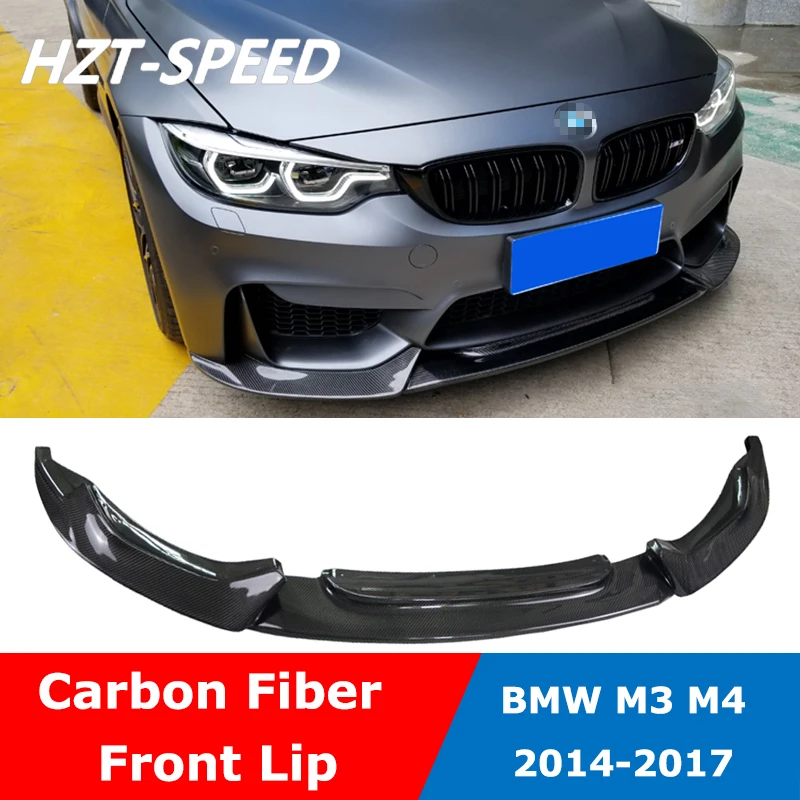 

V Стиль углеродного волокна передний спойлер бампер для BMW F80 F82 M3 M4 серии модификации 2014-2017