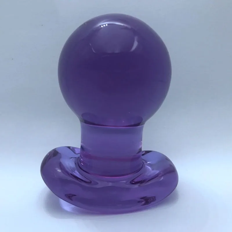 Пурпурные Кристальные большие стеклянные круглые анальные шарики стимуляция