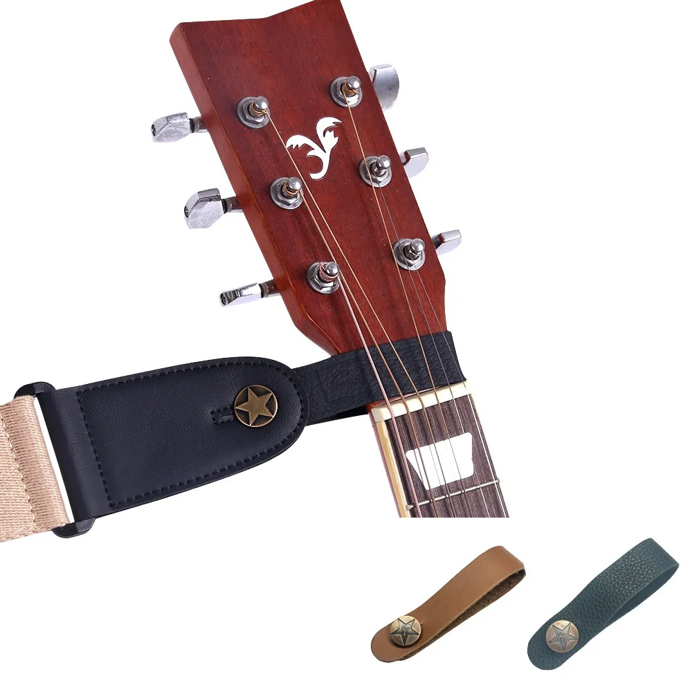

Guitar Strap Guitar Neck Strap Leather Head Belt Holder Button Safe Lock Ukulele Bass Folk Acoustic Electric Guitar Accessories