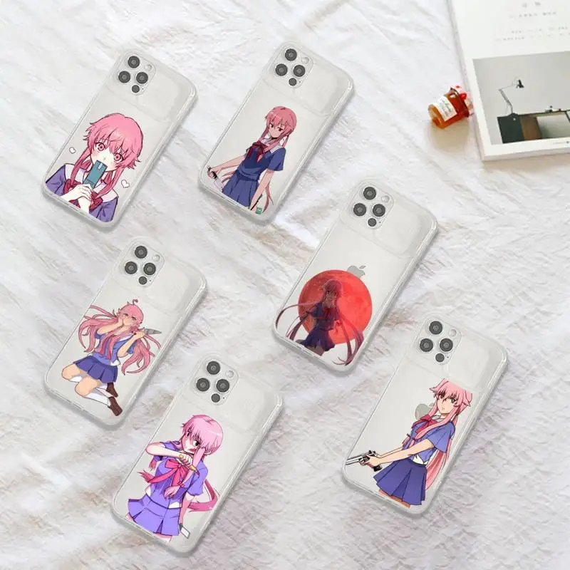 

Japan anime Gasai Yuno Phone Case Transparent for iPhone 7 8 11 12 se 2020 mini pro X XS XR MAX Plus