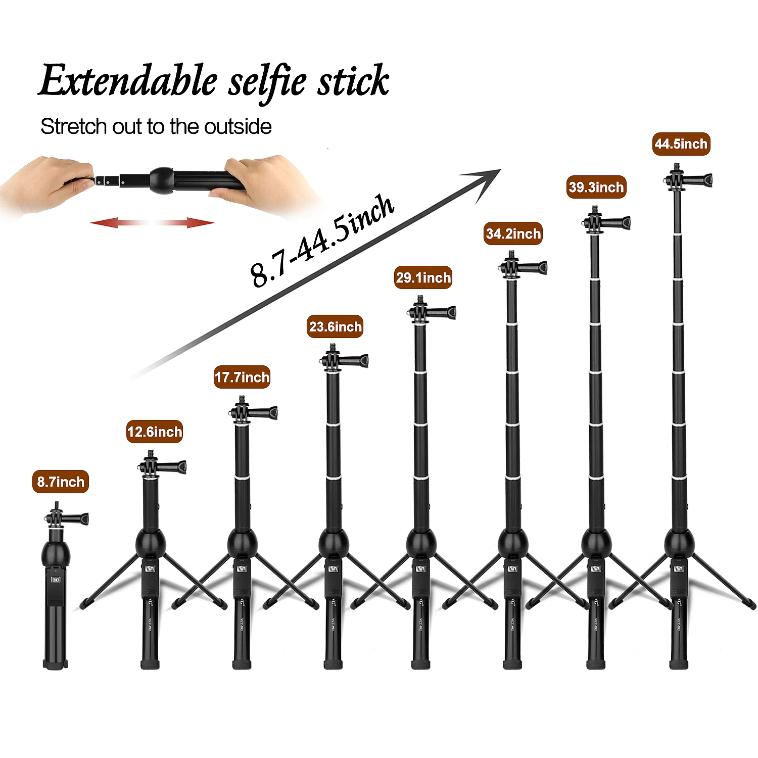 

All in one Portable 45 Inch Selfie Stick Tripod Phone Tripod Stand with Wireless Remote for iphone