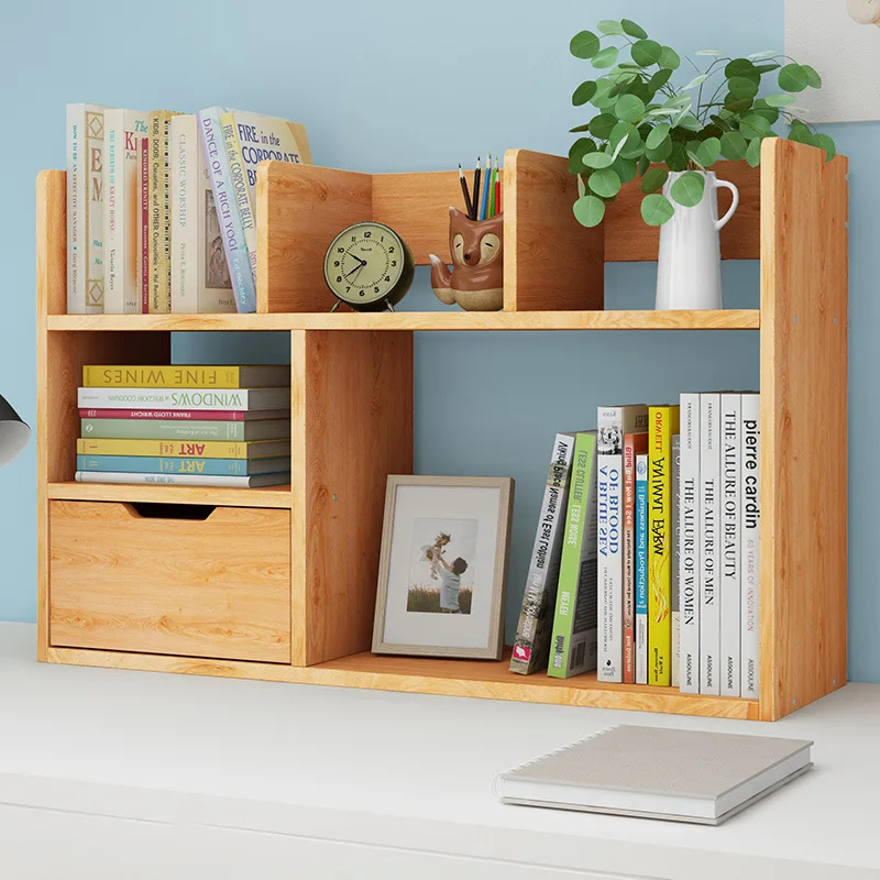 

Simple Desktop Bookshelf Desk Storage Double-Layer Multiple Lattice Racks Student Dormitory Home Bedroom Sundries Display Rack