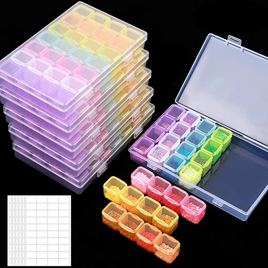 

5D DIY Diamond Painting Drill Box Jewelry Boxes Rhinestone Embroidery Crystal Bead Organizer Storage Case Container DW009