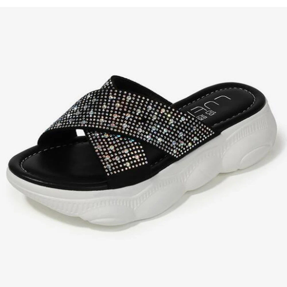 Шлепанцы женские с открытым носком повседневные сандалии на платформе