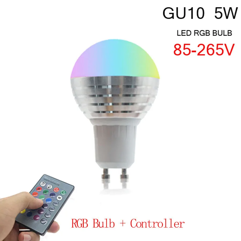 E27 RGB Светодиодная лампа 5 Вт 16 цветов Волшебная лампада E14 GU10 умная 85 265 в цветной