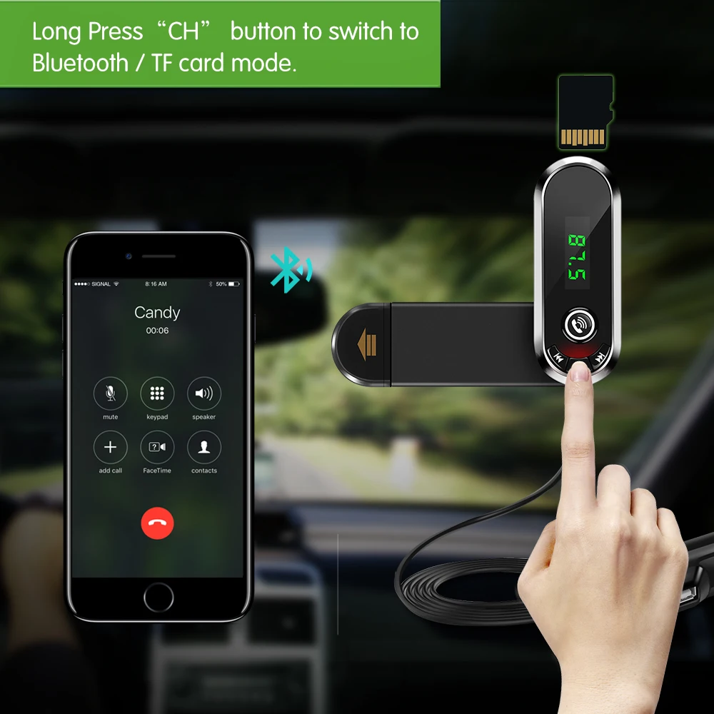 Автомобильный держатель для телефона 2 в 1 Xiaomi 4 0 5 дюймов USB FM передатчик аудио