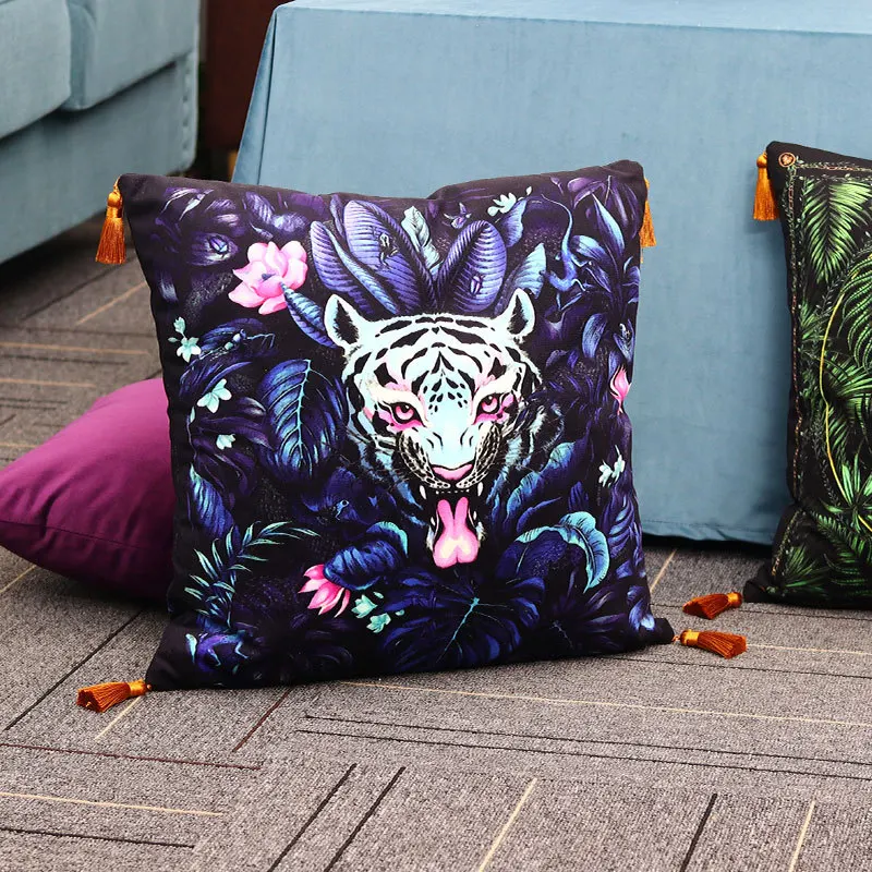 Наволочка для подушки с изображением нарисованных вручную животных наволочка