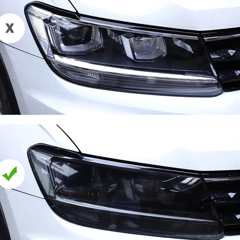 Для VW Volkswagen Tiguan 2017-2021 черных точек полоски для светильник головной TPU Защитная