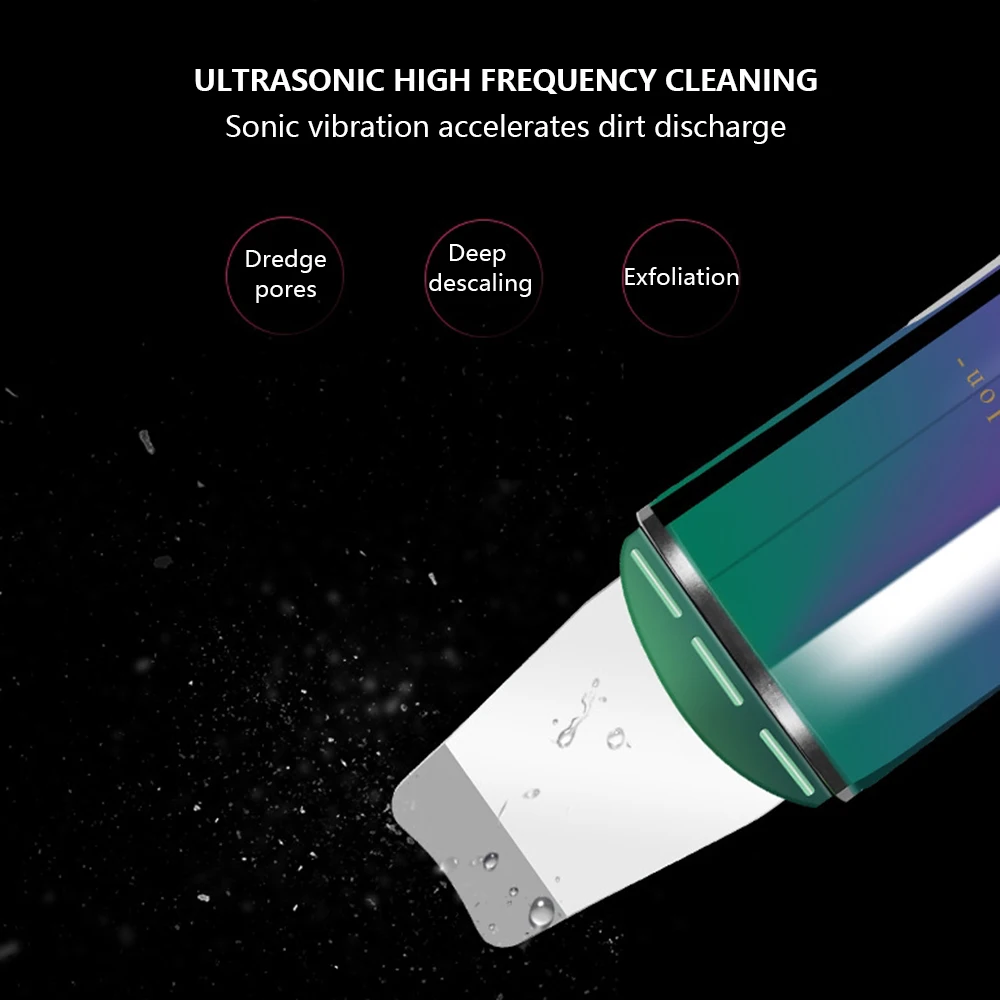 Перезаряжаемый ультразвуковой ионный скраб для кожи лица Очиститель очищающий
