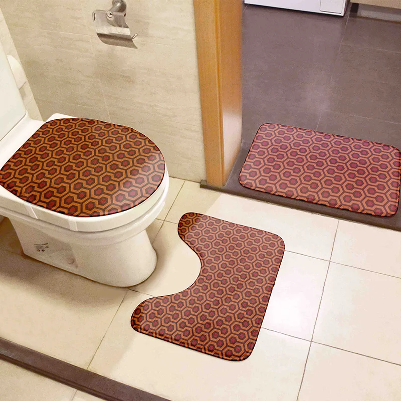 new 3d printed toilet floor mats 3 pcs set fun alien skull toilet cover set bathroom decor non slip absorbent rug flannel carpet free global shipping